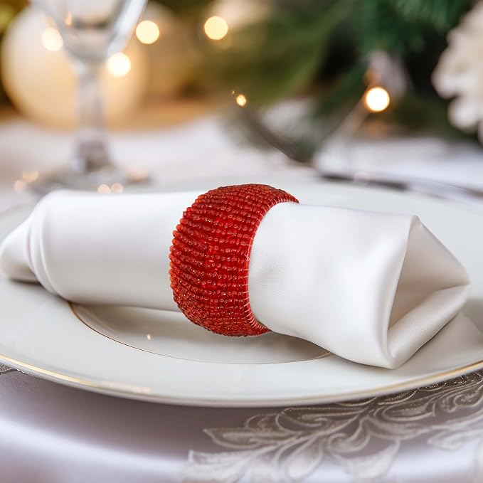 COTTON CRAFT Glitz Handmade Beaded Napkin Rings - Image 2