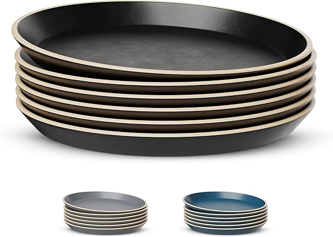 KooK Salad Plates, Ceramic Round Dishes by Kook