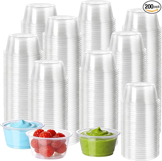 HOMIP 200PACK 2oz Plastic Portion Cups, Jello Shot Cup | Sauce Cups by HOMIP
