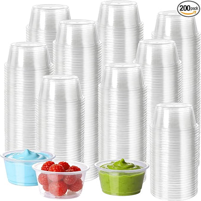 HOMIP 200PACK 2oz Plastic Portion Cups, Jello Shot Cup | Sauce Cups by HOMIP