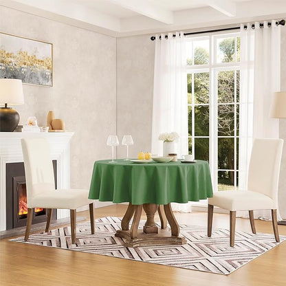 Tablecloth Linen Textured Waterproof & Stain Resistant Table Cloth Wrinkle Free Decorative Fabric Farmhouse Table Cover for Dining/Party/Buffet/Wedding, 60 x 60 Inch, Green