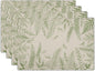Green Plants Wild Fern Table Mats for Kitchen Set of 4,Green Leaves Botanical Washable Heat-Resistant Linen Fabric Desk Mats 12x18 Inch for Seasonal Home Party Dining Decor