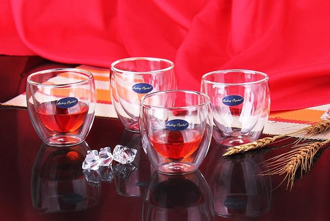 Amlong Crystal Double Wall Glass Shot Glass, Espresso Cups 3 oz. - Image 3