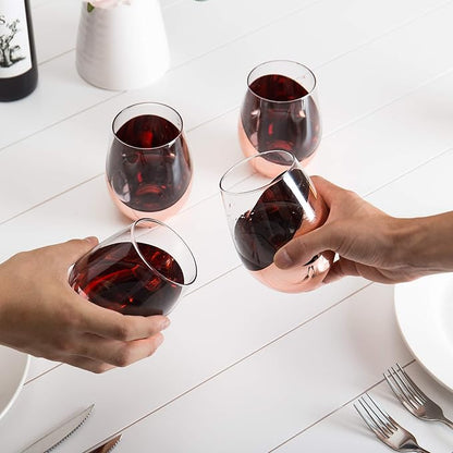 MyGift Stemless Wine Glasses Set of 4 - Image 5