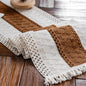 Macrame Table Runner Cream Beige and Caramel Boho Table Runners by AlynsehomCreateaBetterLife