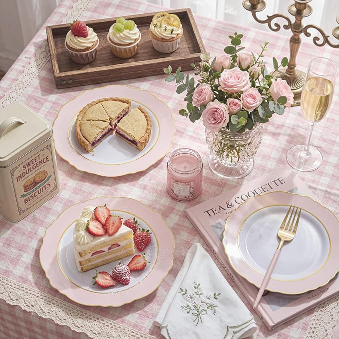 60pcs Pink Dessert Plates - Image 5