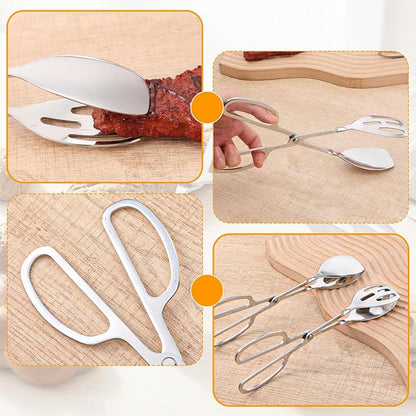 4-Pack Stainless Steel Salad Tongs & Serving Tongs - Image 3
