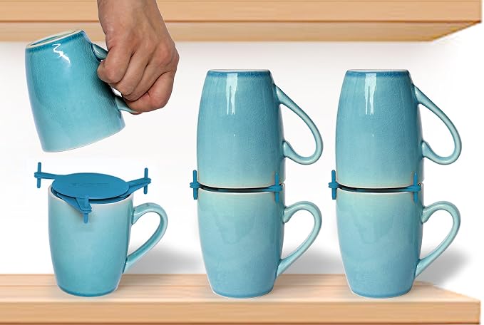 Mug Stackers for Kitchen Cabinets, Coffee Cup Stacker 6-Pack, Individual by ELYPRO