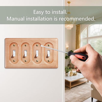 Oversized Decorative Light Switch Cover Plate Elegant Maple Wood Design For Stylish Wall Plates And Switch Covers