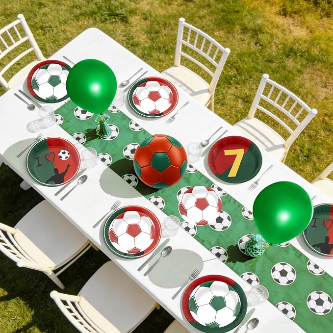 180Pcs Soccer Party Supplies Paper Plates and Napkins Serve 60 | Disposable - Image 5