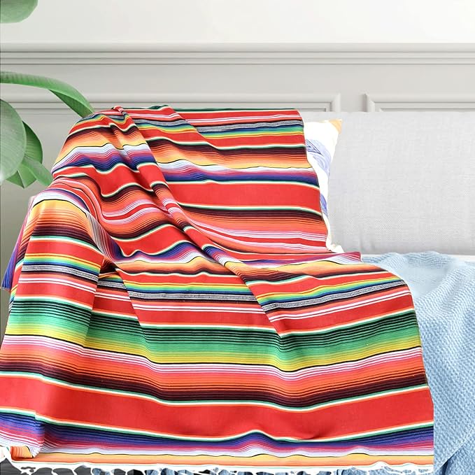 Fowecelt Mexican Serape Blanket Tablecloth 59 x 84 Inch - Image 7