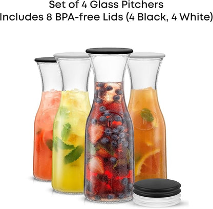 JoyJolt Glass Carafe with Lid, Iced Tea, Milk – Dishwasher Safe Beverage Drink - Image 3
