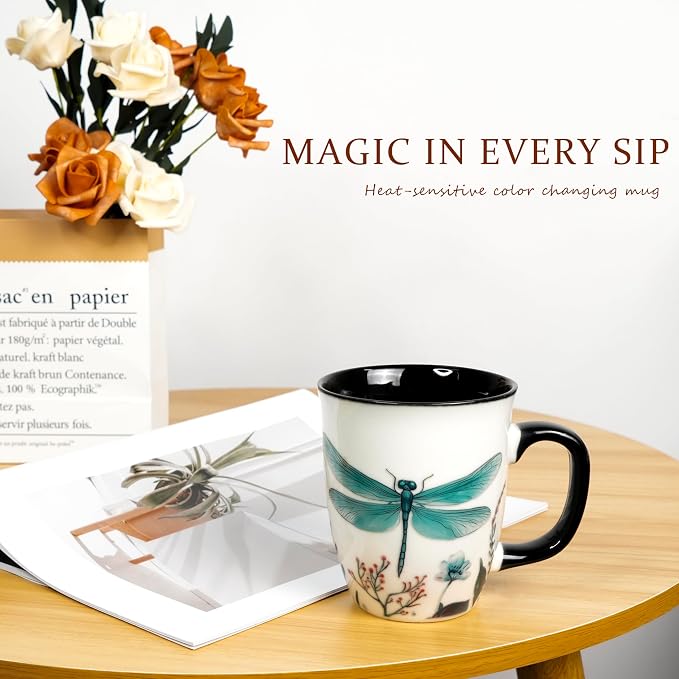 16 oz Dragonfly Coffee Mug, Color Changing Cup | Ceramic Coffee Cup, Heat - Image 7