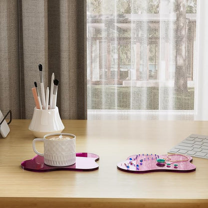 Acrylic Coaster for Desk, Clear Bar Drink Coaster, Clear Cloud Shape Coffee Cup Coaster, Perfect for Tabletop Protection and Accessories Display.