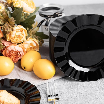 72 Pack Black Plastic Plates, Thanksgiving - Image 4