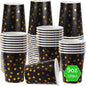 120 Pack Black And Gold Paper Cups-9 oz Disposable Paper Cups by Sveikie
