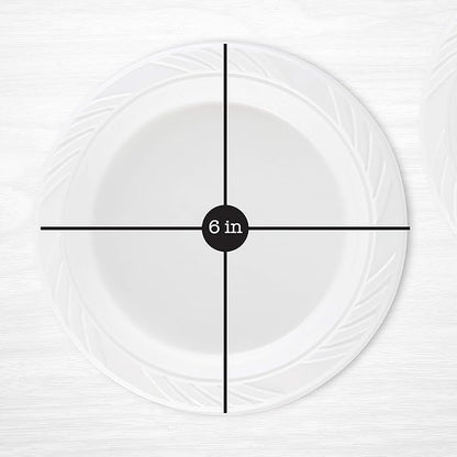 100 Count Disposable 6 Inch White Plastic Dessert Plates