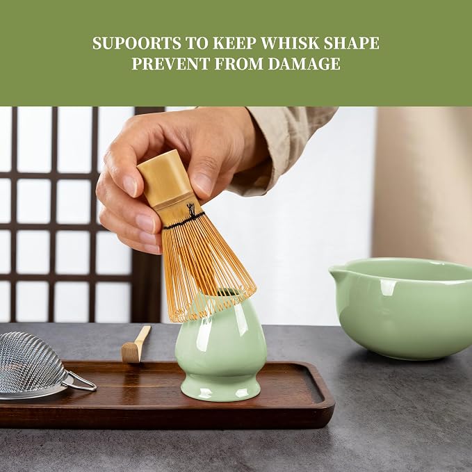 YIBO Matcha Whisk Set, Matcha Kit Bamboo Whisk and Ceramic Bowl - Image 5