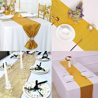 12 Packs 12 X 72 Inch Sequin Table Runner Glitter Dining Table Runner - Image 9