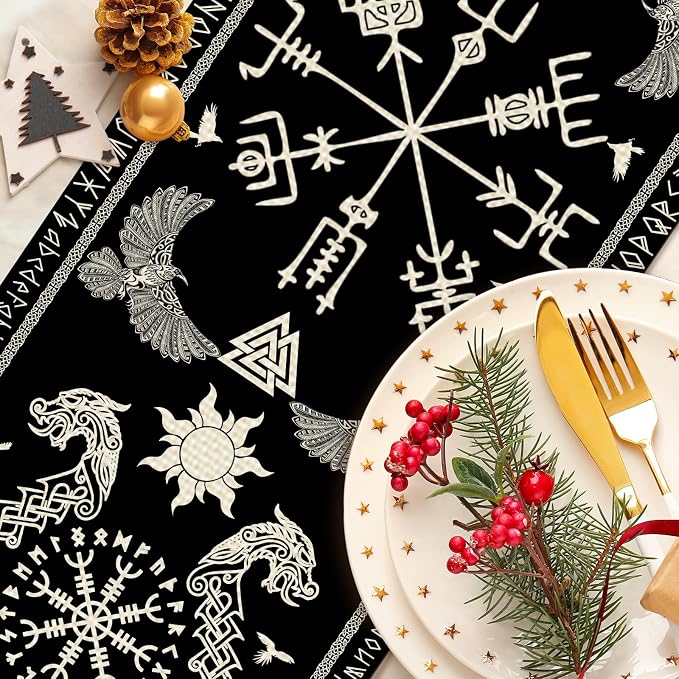 Viking Burlap Table Runner Seasonal Spring Fall Kitchen Dining Linen Table - Image 4