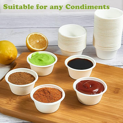 ECOLipak 200 Pack 2 oz Compostable Portion Cups, Biodegradable Souffle Cups | - Image 3