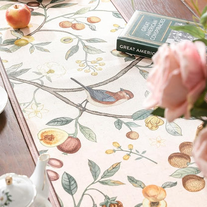 bilin gaier Designer Linen Extra Long Table Runner, Floral Fruit Pattern - Image 8