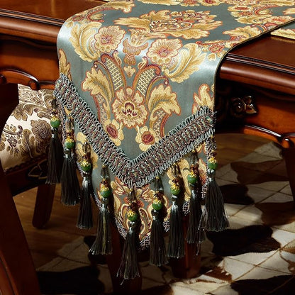 Extra Luxury Velvet Blue Table Runner 120 Inches Long by NYSMXF