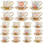 Teenyyou Set of 18 Tea Cups and Saucers Tea Party Decorations Floral Porcelain by Teenyyou