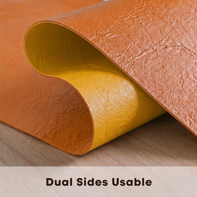 Artoid Mode Rust Double Sided Vinyl Faux Leather Table Runner, Seasonal - Image 5