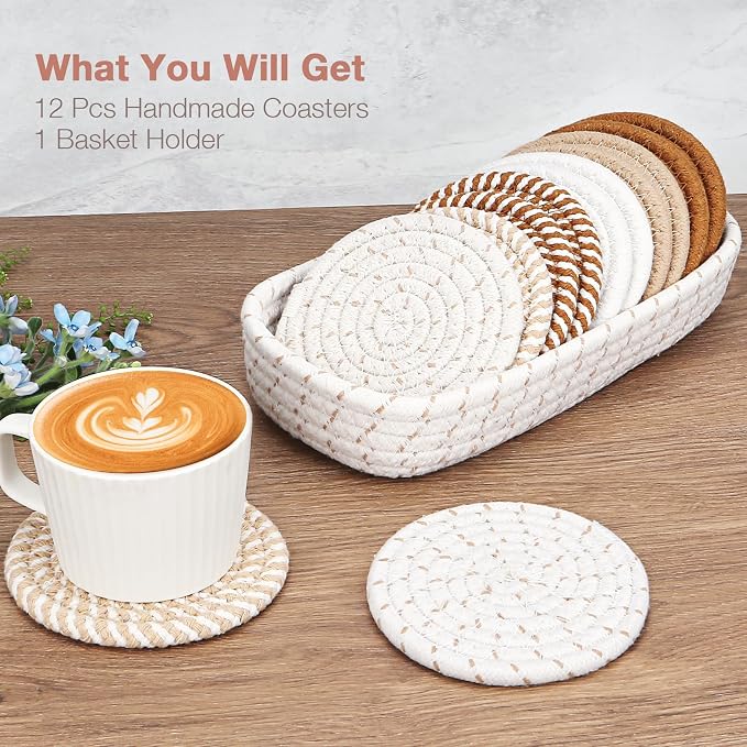 Coasters for Drinks, 12 Pack Coasters, Coaster Set of 6 Color, Suitable for - Image 5