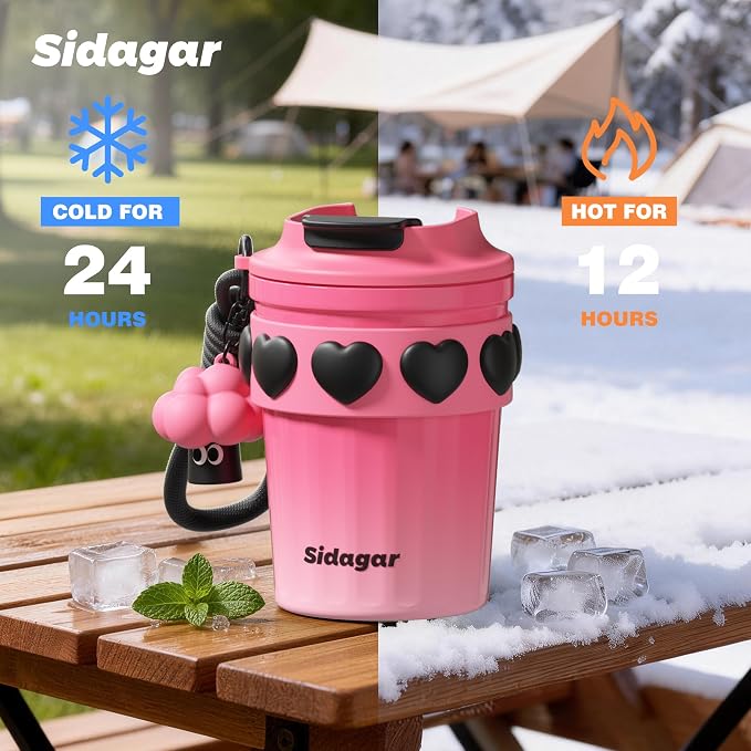 SDGA+ 12 oz Travel Coffee Mug Spill Proof Leak Proof, Stainless Steel Thermal - Image 6