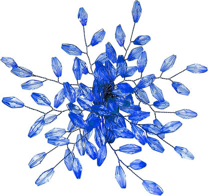 Napkin Rings Set of 12 for Dining Table Decoration Parties Everyday Metal Napkin Holder Leaf Blue (Pack of 12)