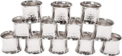 CLEENTABLE Farmhouse Napkin Rings Metal Spiral Napkin Rings -12 Pcs, Handcrafted Napkin Holders Buckles for Family Dinner, Christmas, Wedding, Party, Table Decorations (Silver)