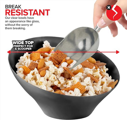 20oz Black Plastic Serving Bowls Medium Disposable Snack Bowl Candy Dishes - Image 4
