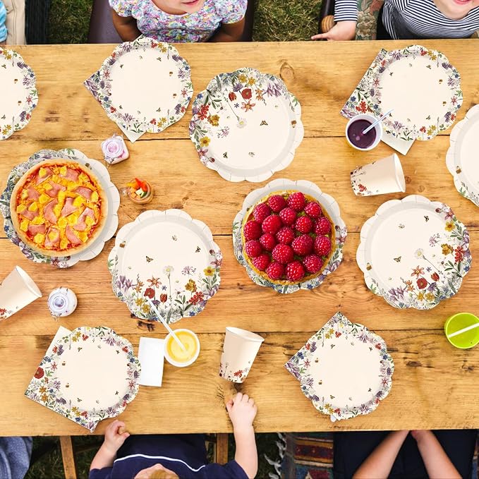 250Pcs Vintage Wildflower Party Supplies - Image 6