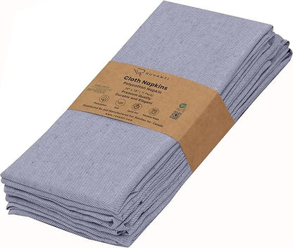 Ruvanti Cloth Napkins Set of 6, 18x18 Reusable Napkins Cloth Washable, Soft & Durable Table Napkin, Poly Cotton Fabric Dinner Napkins for Parties, Christmas, Thanksgiving, Weddings - Steel