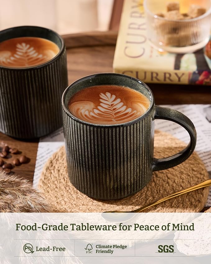 famiware Coffee Mug Set for 8, Star 16 oz Catering Mugs Cup Set - Image 2