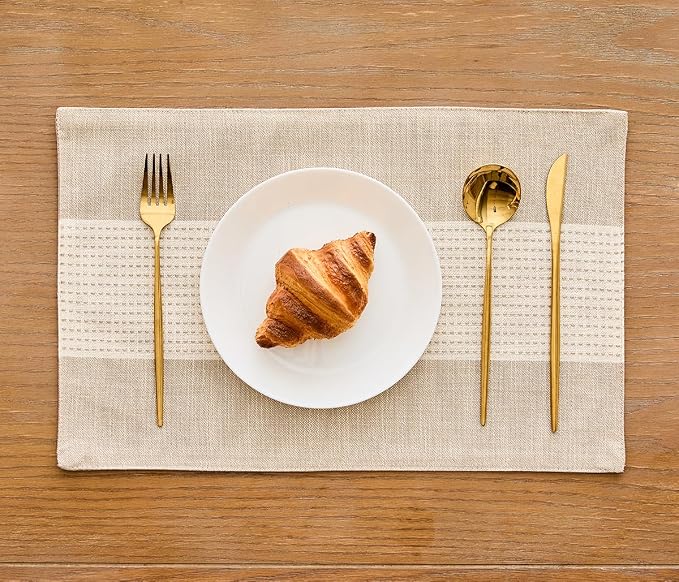 Wracra Linen Placemats, 12 x 18 Inch Set of 4 Placemats, Farmhouse Macrame - Image 7