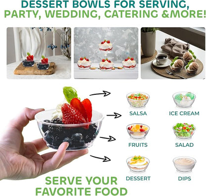 6 Oz Clear Mini Plastic Dessert Bowls Disposable Serving Bowls | Premium Hard - Image 4