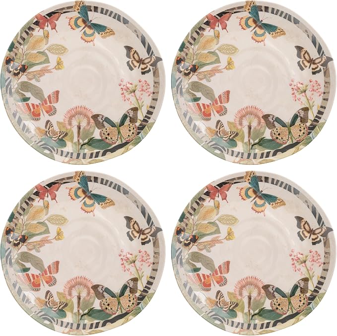 Karma, 8.75 inches Melamine Salad Plates Set of 4, Reusable Dishwasher Safe by KarmaGifts