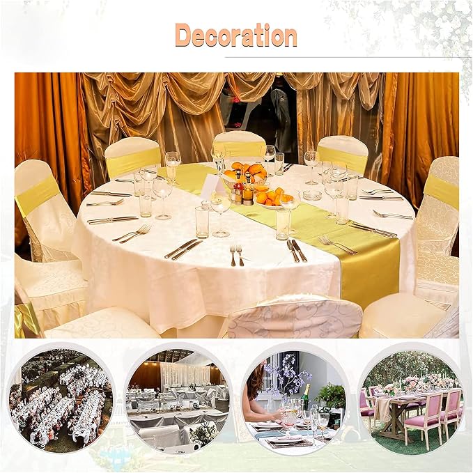 White Satin Table Runner 12x108 Inches, 15 Pack | Silk and Smooth Fabric - Image 7