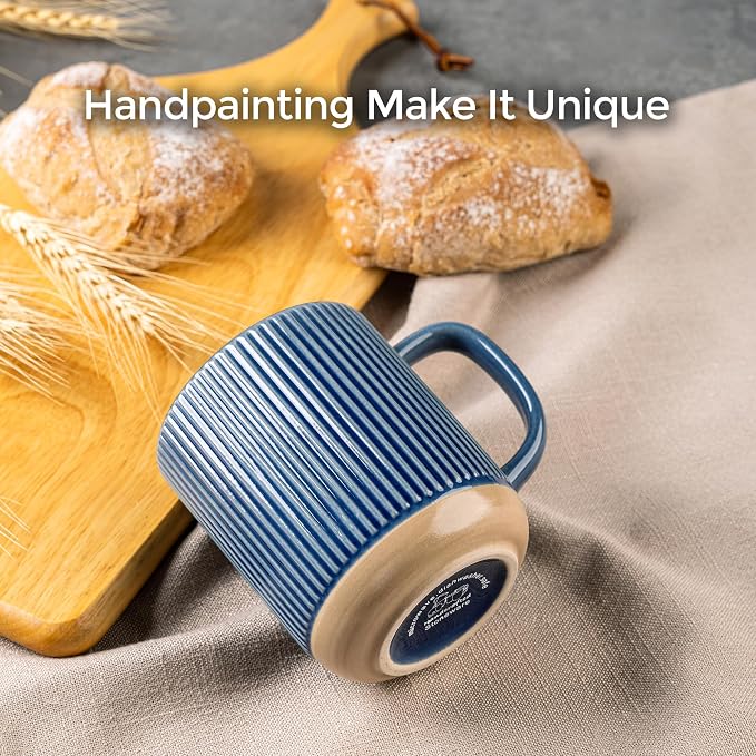 GBhome Coffee Mugs Set of 4, 16 oz Blue Coffee Cups - Image 4