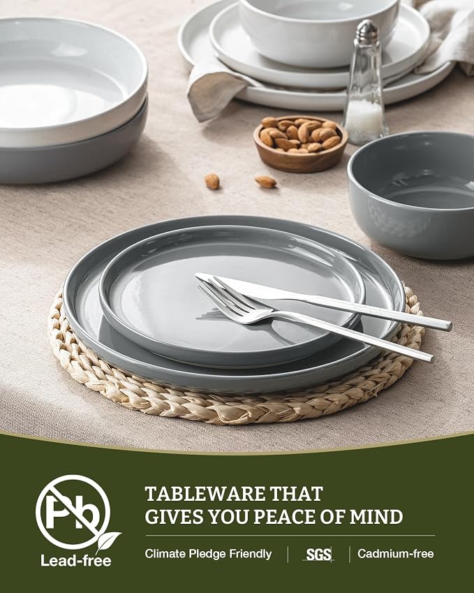 Famiware Milkyway 12-Piece Stoneware Dinnerware Set, Dishes Set - Image 5