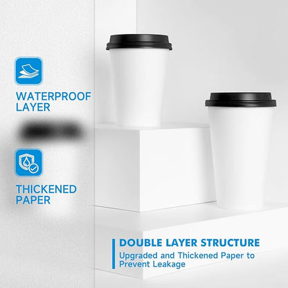 RACETOP 12 oz Disposable Paper Coffee Cups - Image 6