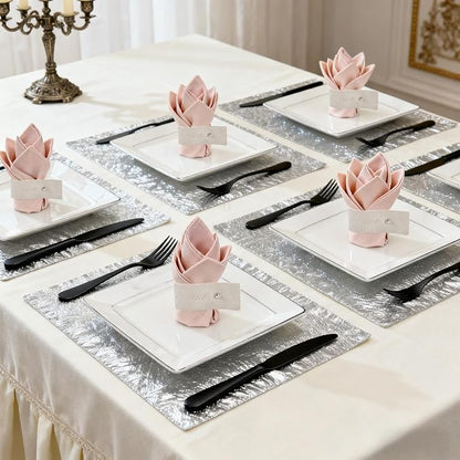 Light White Napkin Rings Set of 6 – Elegant Leather Napkin Ring Holders - Image 6