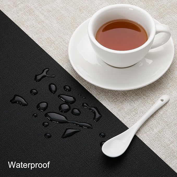 Table Runners 94 Inch Long, Dual-Sided Faux Leather Table Runner | Waterproof - Image 3