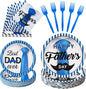 100 Pcs Disposable Father's Day Party Tableware Set by Unknown