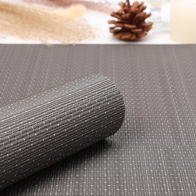 Myir JUN Dark Gray Table Runner Home Decor Dining Table Runners | Vinyl Table - Image 2