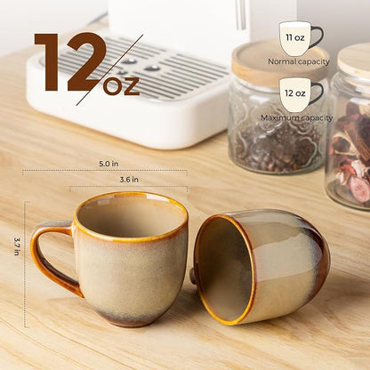 theterra Ceramic Coffee Mugs Set of 6, 12 oz Coffee Cups - Image 2