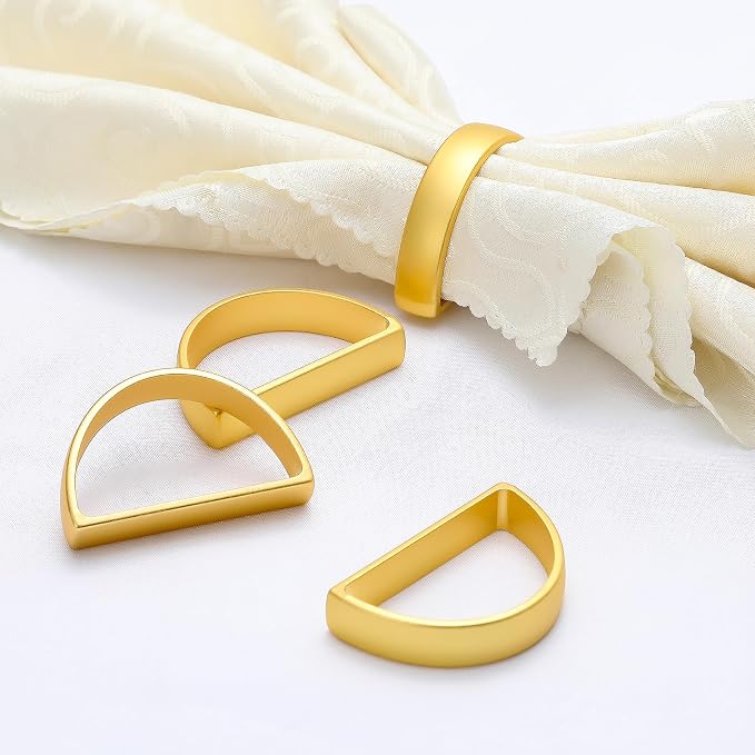 KPOSIYA Napkin Rings Set of 20, Metal Gold Napkin Rings Bulk - Image 4